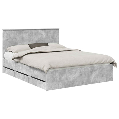 Struttura del letto con testiera Grigio cemento 150 x 200 cm