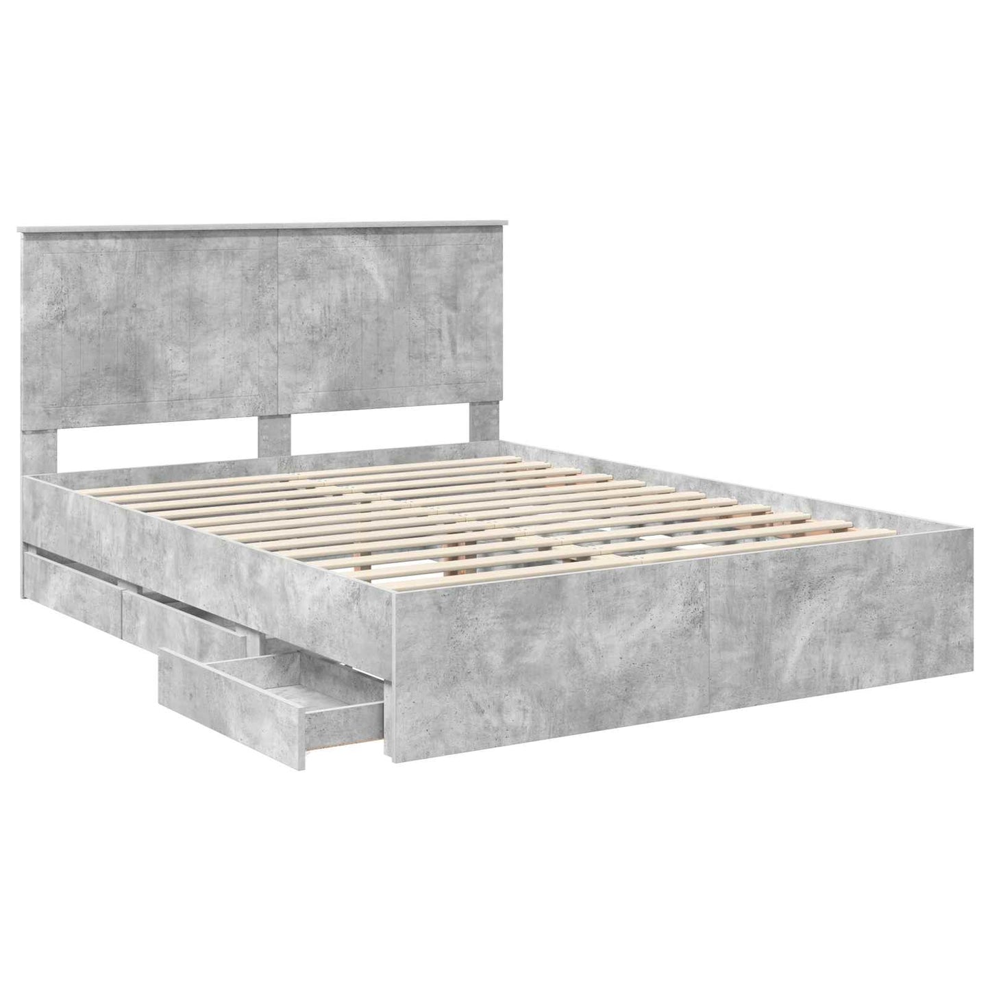 Struttura del letto con testiera Grigio cemento 150 x 200 cm