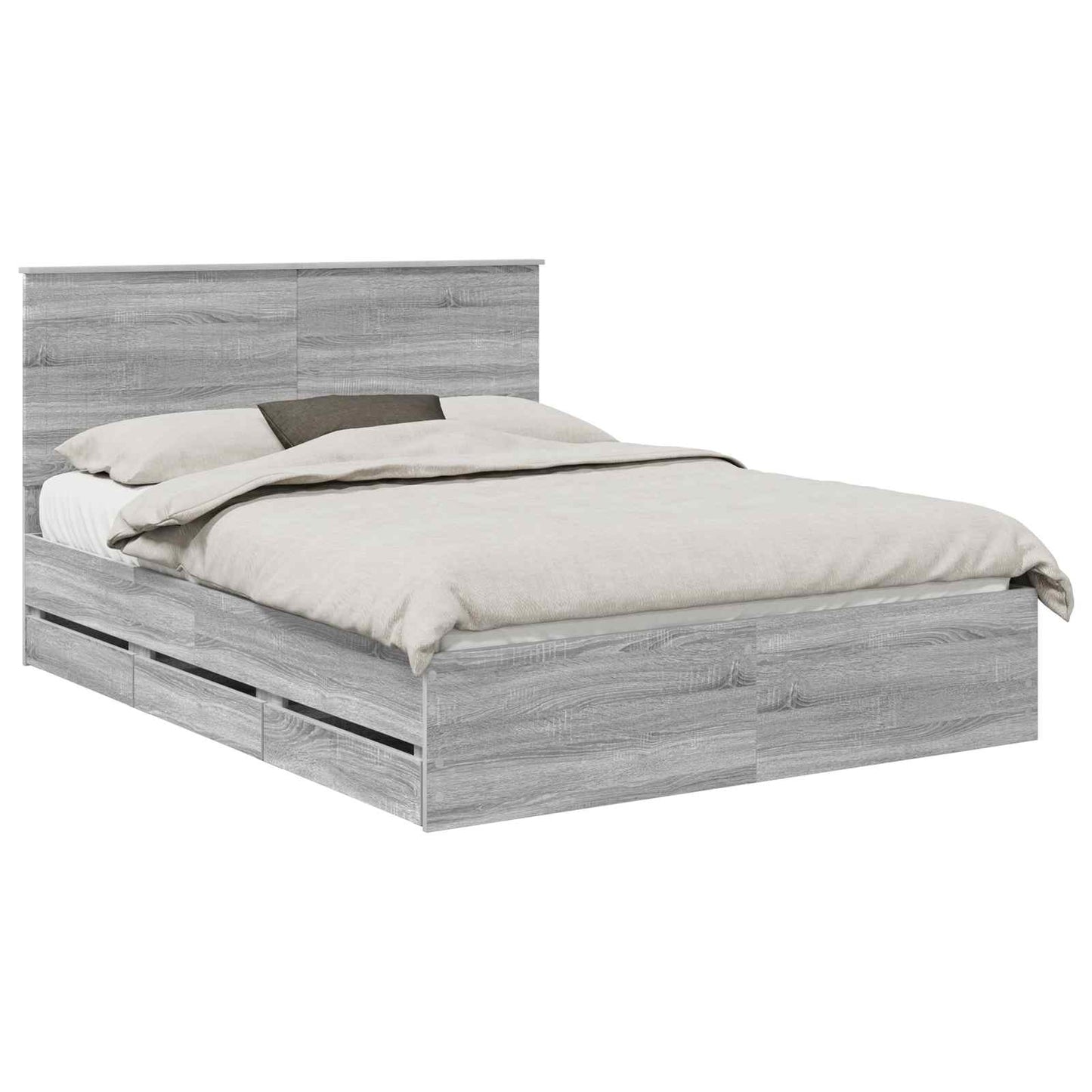 Struttura del letto con testiera Grigio Sonoma 150 x 200 cm