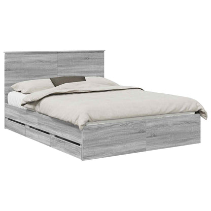 Struttura del letto con testiera Grigio Sonoma 150 x 200 cm