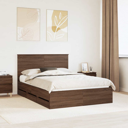 Struttura del letto con testiera Rovere Marrone 140 x 190 cm