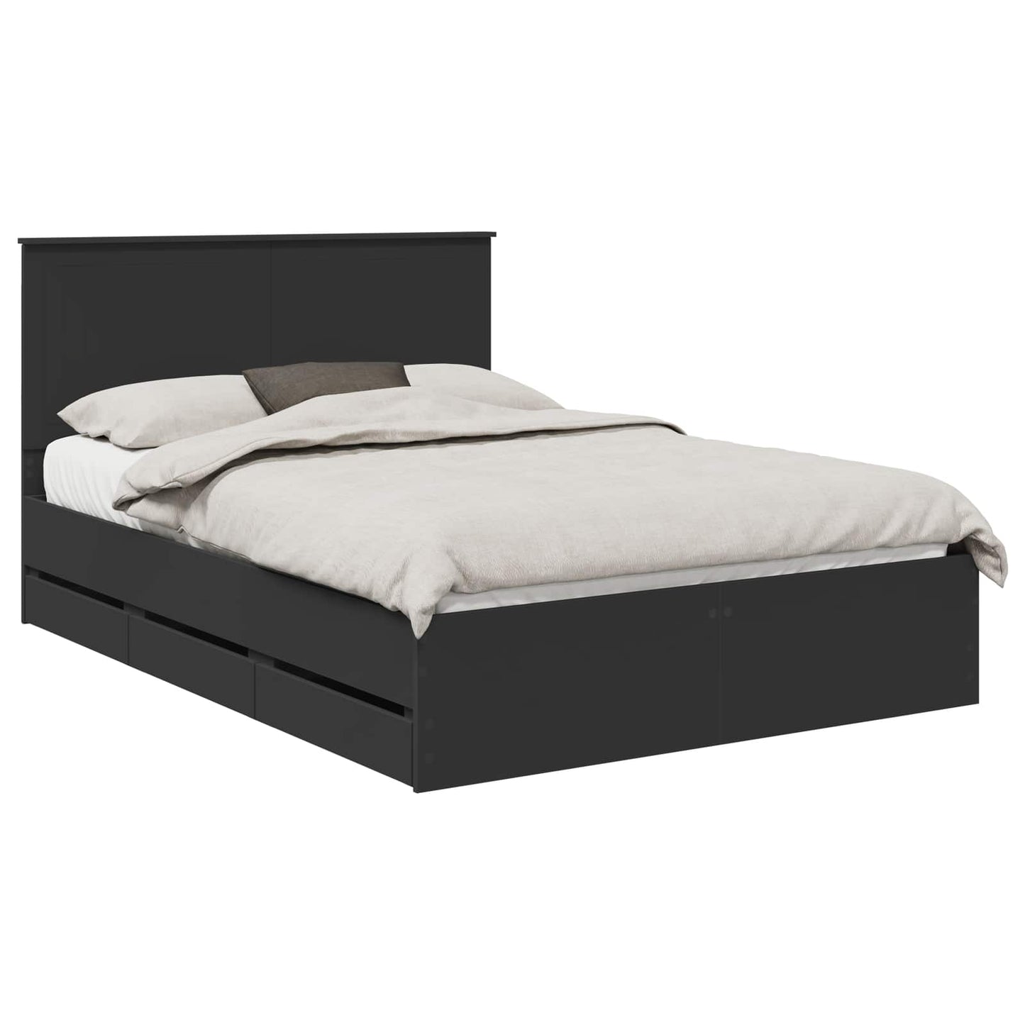 Struttura del letto Nero 135 x 190 cm Legno Ingegnerizzato