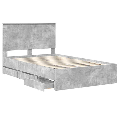 Struttura del letto con testiera Grigio cemento 120 x 190 cm