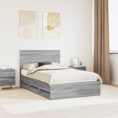 Struttura del letto con testiera Grigio Sonoma 120 x 190 cm