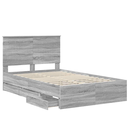 Struttura del letto con testiera Grigio Sonoma 120 x 190 cm