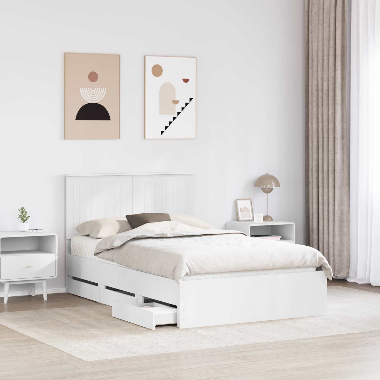 Struttura del letto Bianco 120 x 200 cm Legno Ingegnerizzato