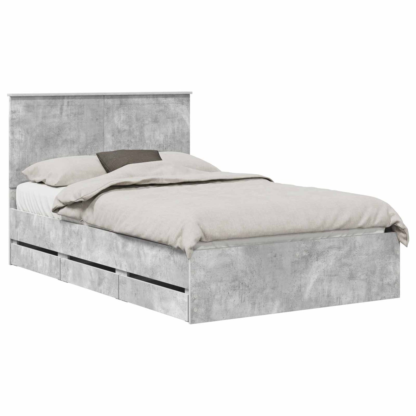 Struttura del letto con testiera Grigio cemento 120 x 200 cm