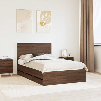 Struttura del letto con testiera Rovere Marrone 120 x 200 cm