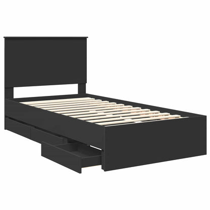Struttura del letto Nero 100 x 200 cm Legno Ingegnerizzato