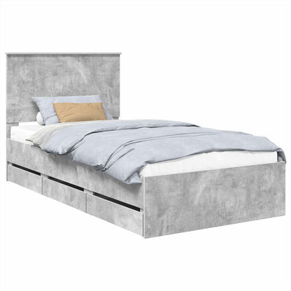 Struttura del letto con testiera Grigio cemento 100 x 200 cm
