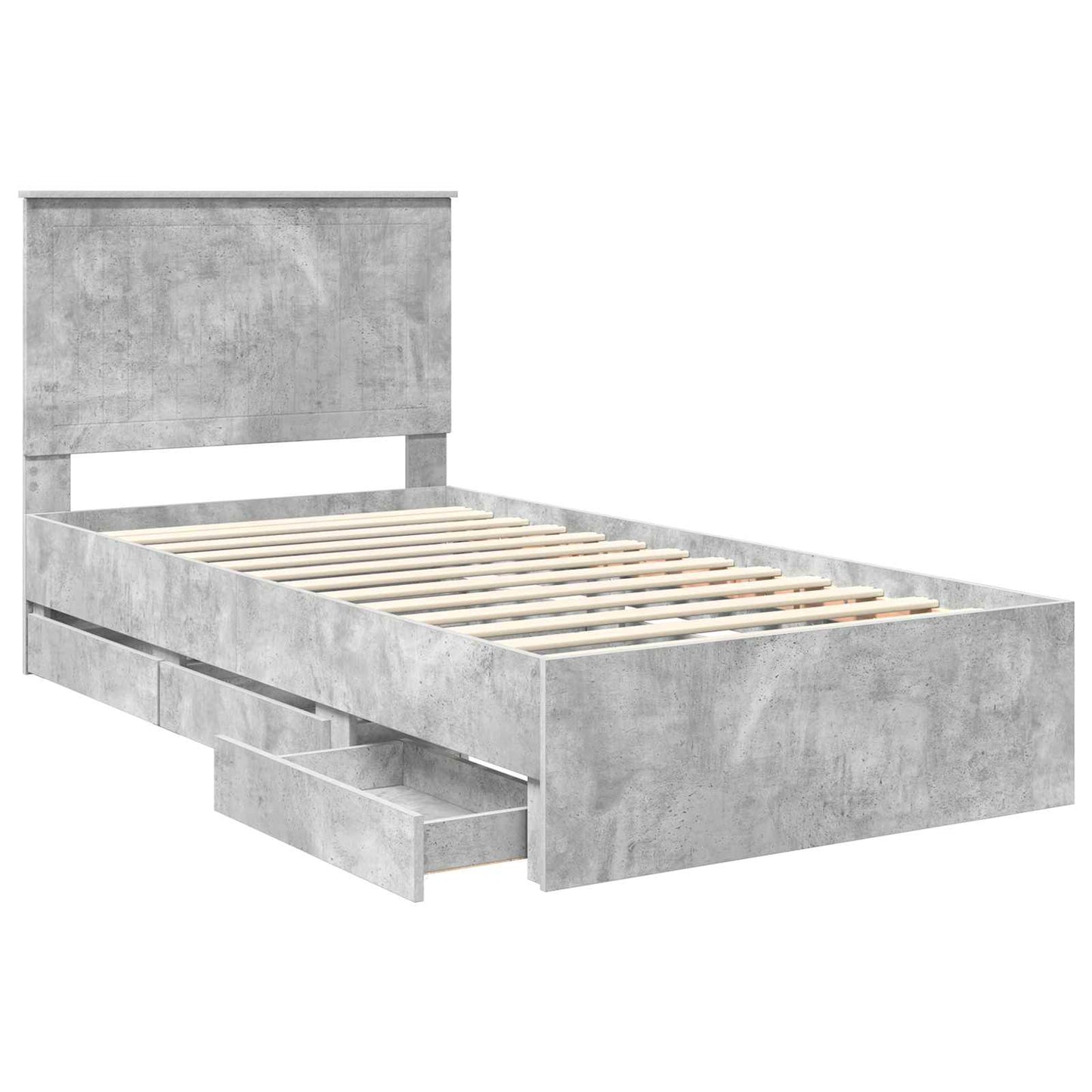 Struttura del letto con testiera Grigio cemento 100 x 200 cm