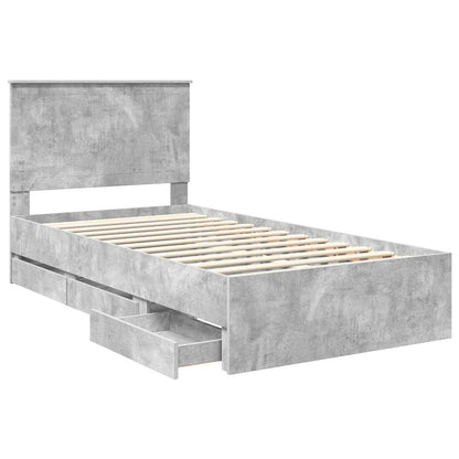 Struttura del letto con testiera Grigio cemento 100 x 200 cm