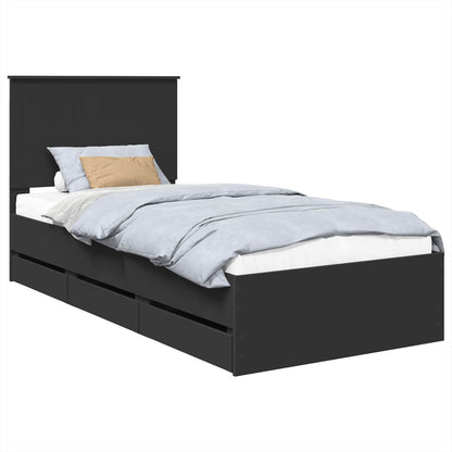 Struttura del letto Nero 90 x 200 cm Legno Ingegnerizzato