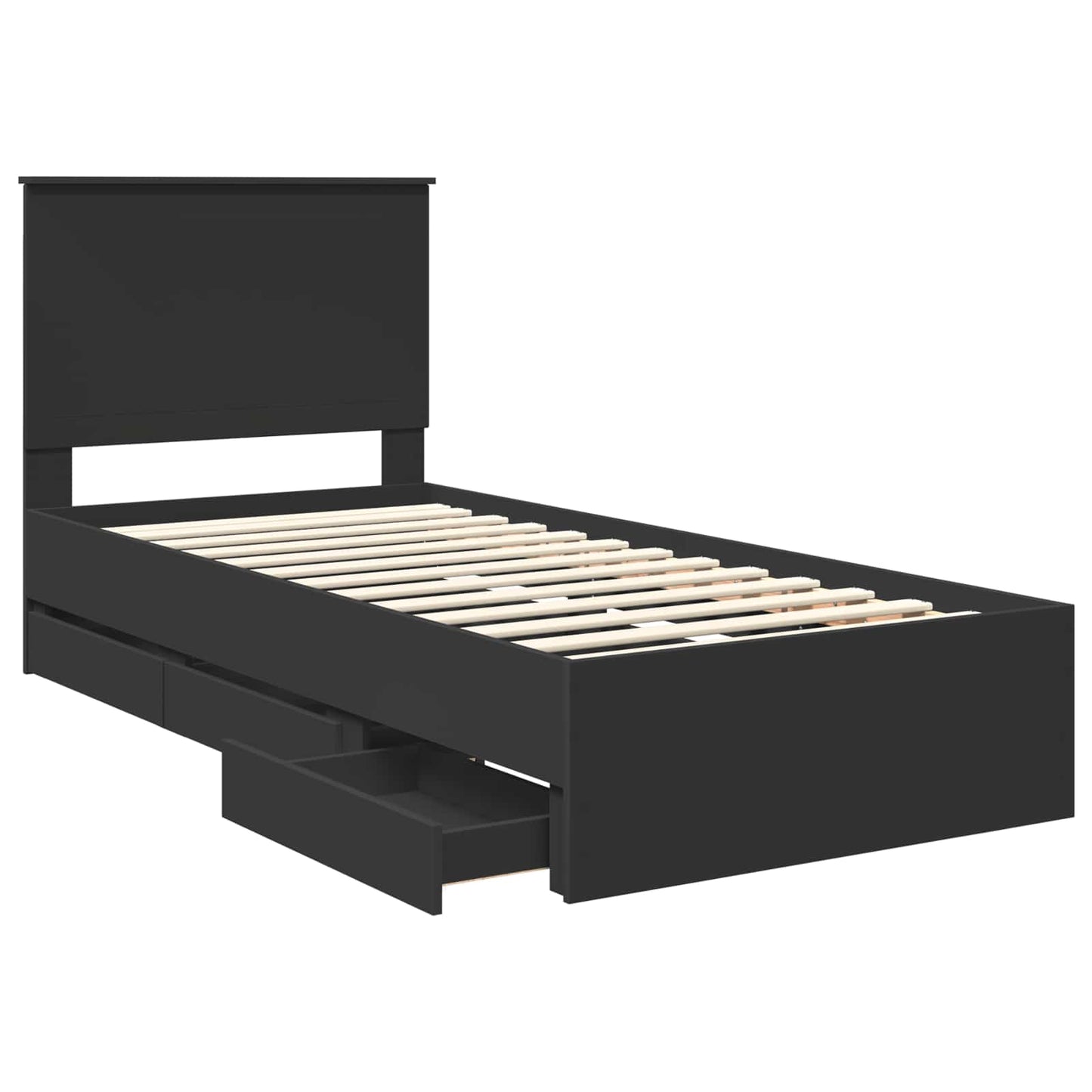 Struttura del letto Nero 90 x 200 cm Legno Ingegnerizzato
