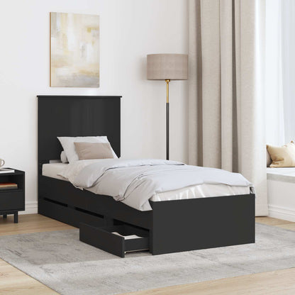 Struttura del letto Nero 75 x 190 cm Legno Ingegnerizzato