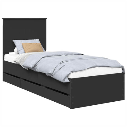 Struttura del letto Nero 75 x 190 cm Legno Ingegnerizzato