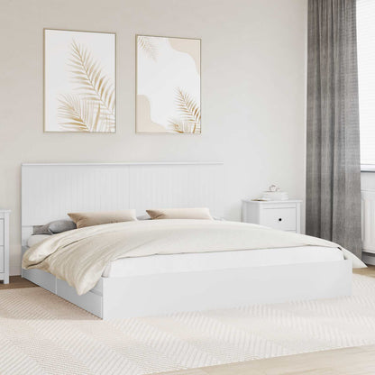 Letto con Contenitore Bianco 200 x 200 cm Legno multistrato