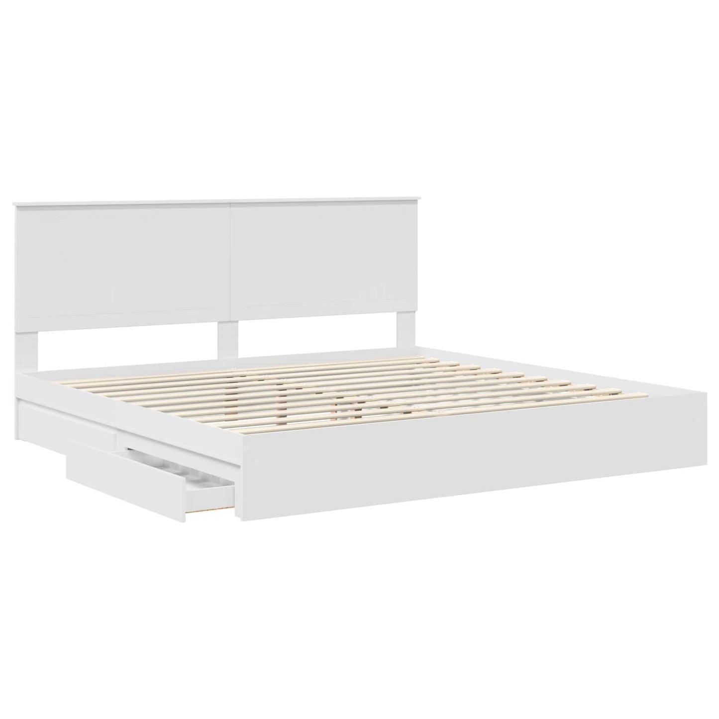 Letto con Contenitore Bianco 200 x 200 cm Legno multistrato