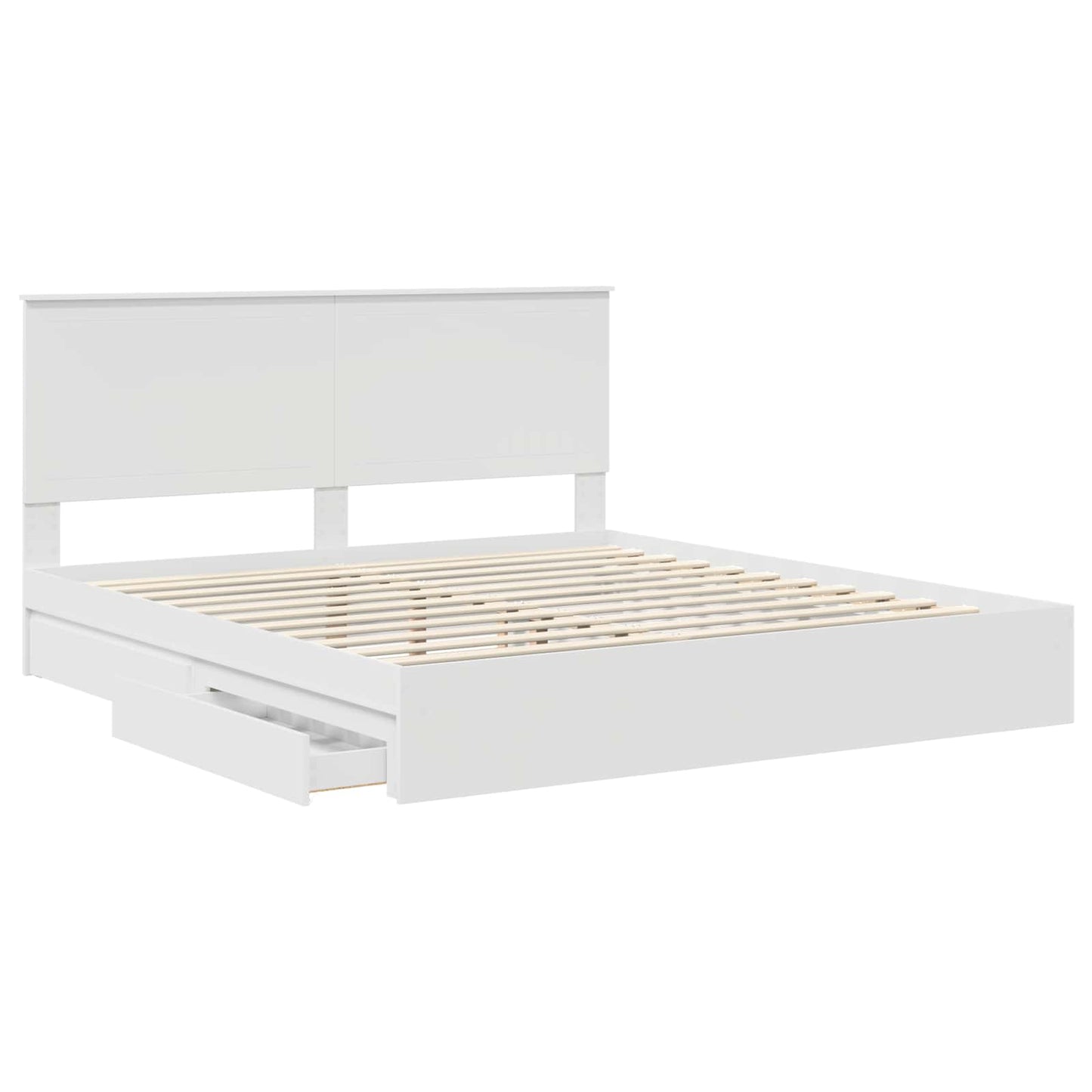 Letto con Contenitore Bianco 180 x 200 cm Legno multistrato
