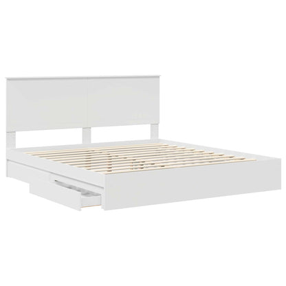 Letto con Contenitore Bianco 180 x 200 cm Legno multistrato