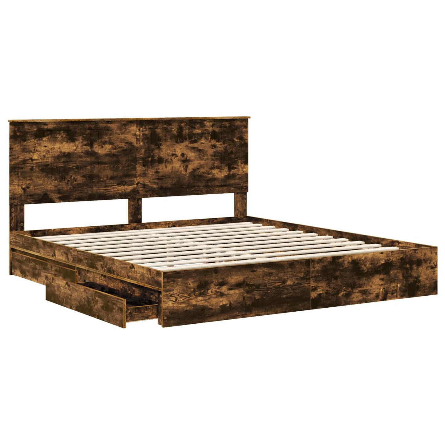 Letto con Contenitore con testiera Rovere fumÃ© 180 x 200 cm