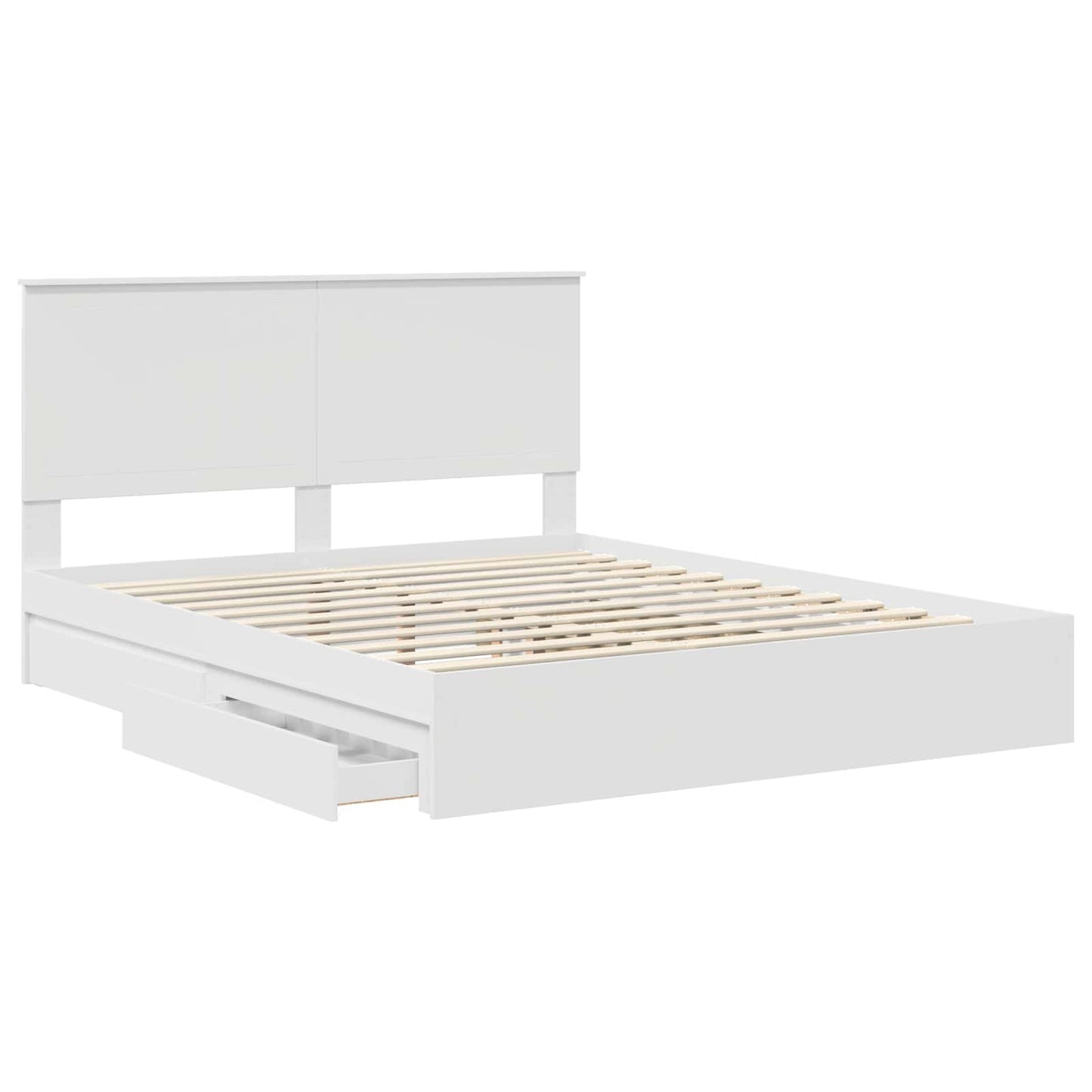 Letto con Contenitore Bianco 160 x 200 cm Legno multistrato