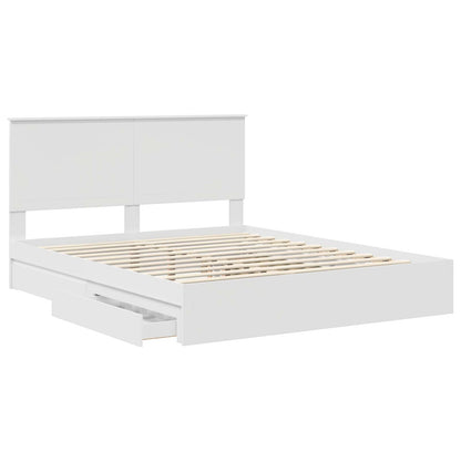 Letto con Contenitore Bianco 160 x 200 cm Legno multistrato
