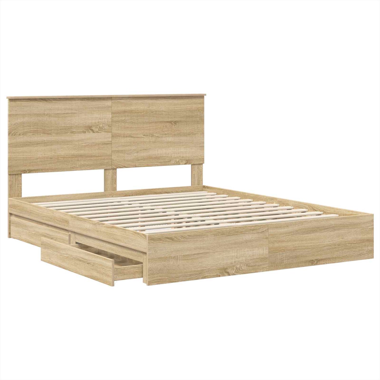 Letto con Contenitore con testiera Rovere Sonoma 160 x 200 cm