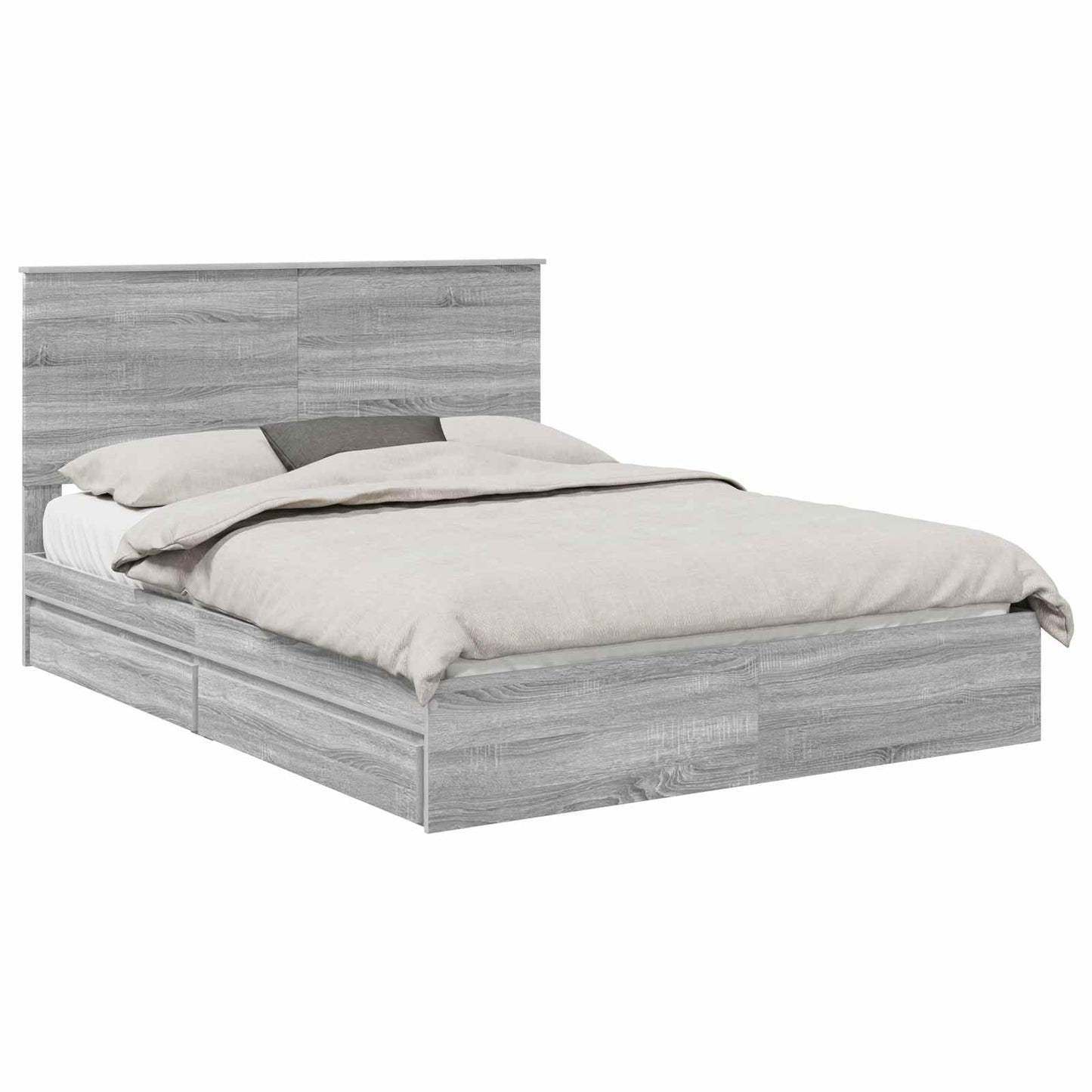 Letto con Contenitore con testiera Grigio Sonoma 150 x 200 cm
