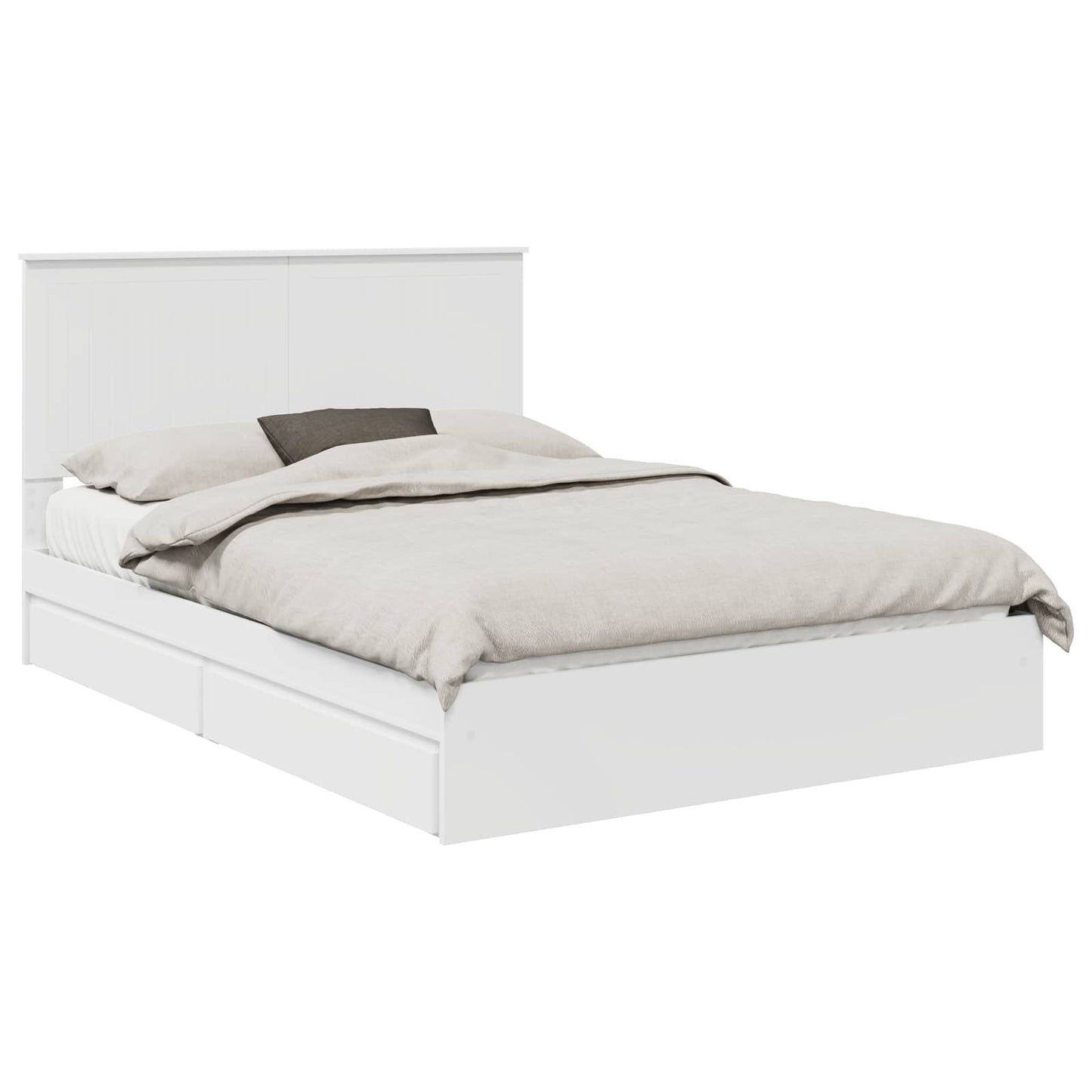 Letto con Contenitore Bianco 140 x 200 cm Legno multistrato