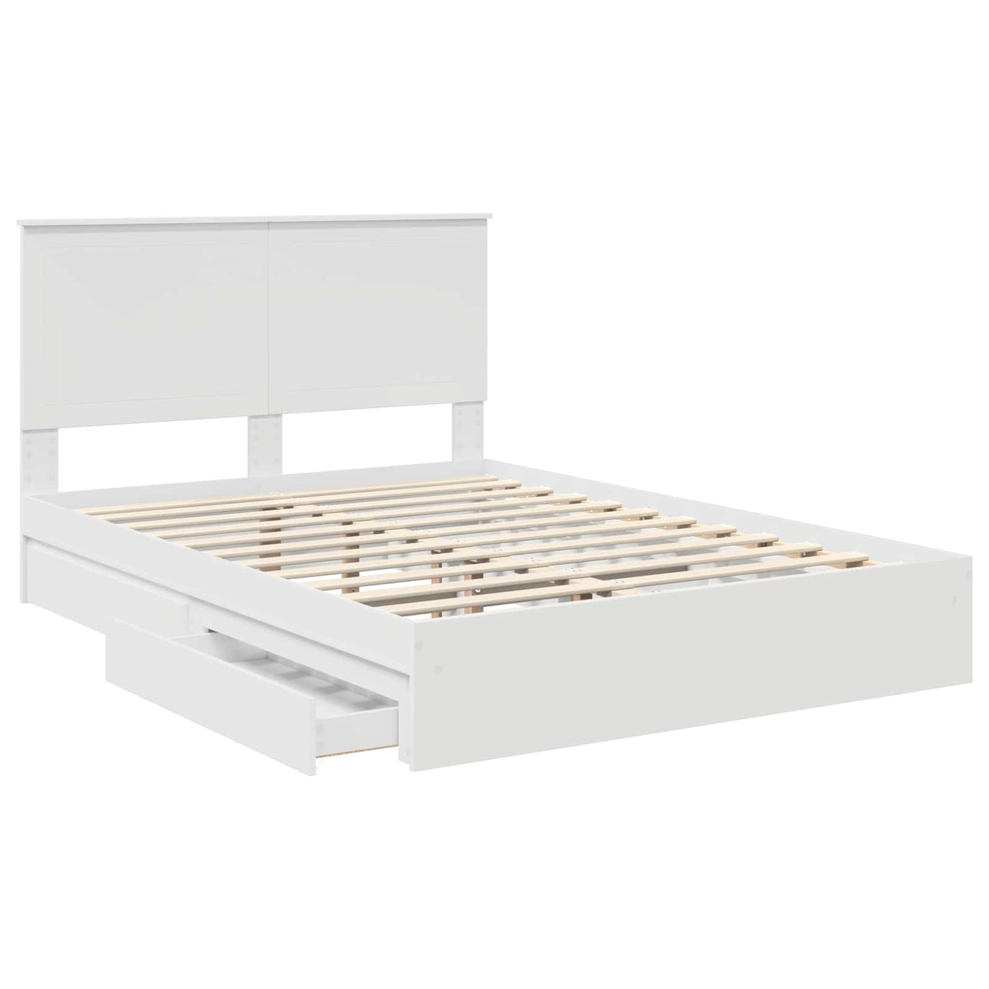 Letto con Contenitore Bianco 140 x 200 cm Legno multistrato