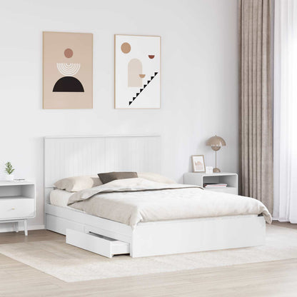 Letto con Contenitore Bianco 135 x 190 cm Legno multistrato