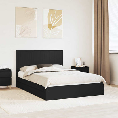 Letto con Contenitore Nero 135 x 190 cm Legno multistrato