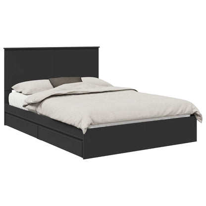 Letto con Contenitore Nero 135 x 190 cm Legno multistrato