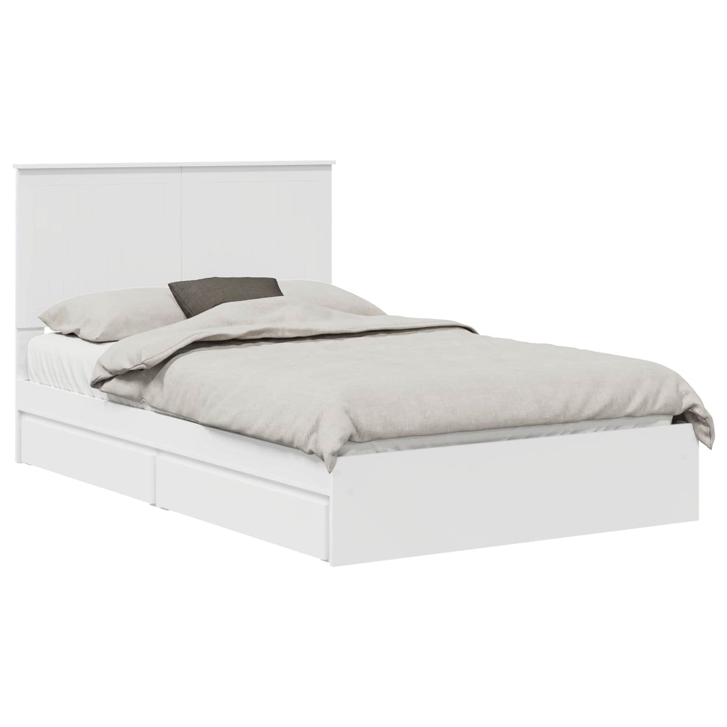 Letto con Contenitore Bianco 120 x 200 cm Legno multistrato