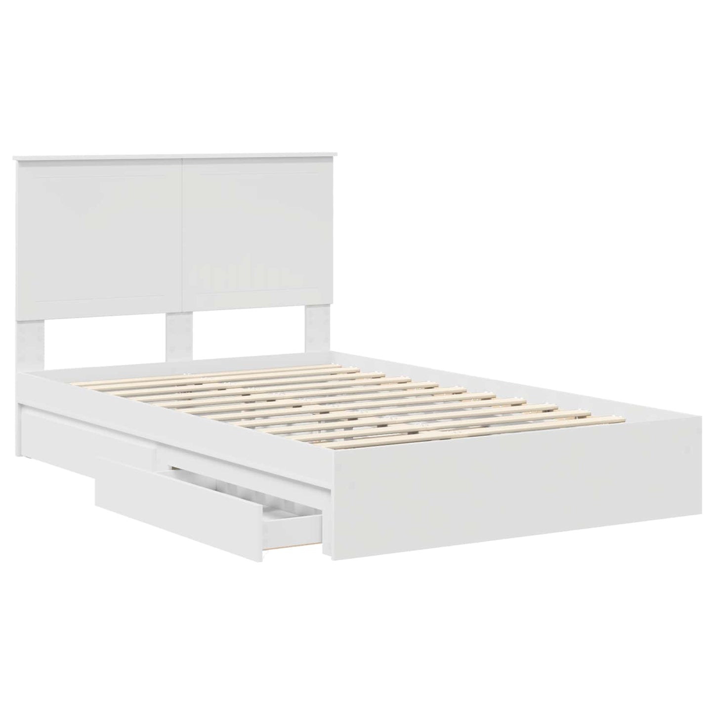 Letto con Contenitore Bianco 120 x 200 cm Legno multistrato