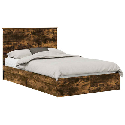 Letto con Contenitore con testiera Rovere fumé 120 x 200 cm