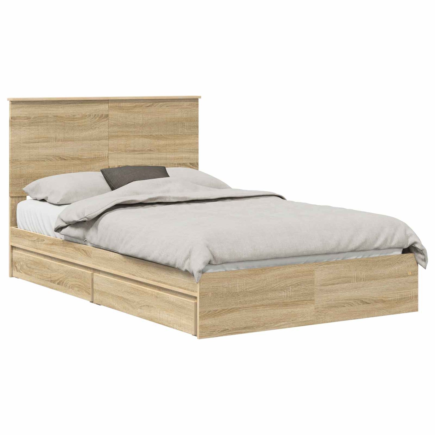 Letto con Contenitore con testiera Rovere Sonoma 120 x 190 cm