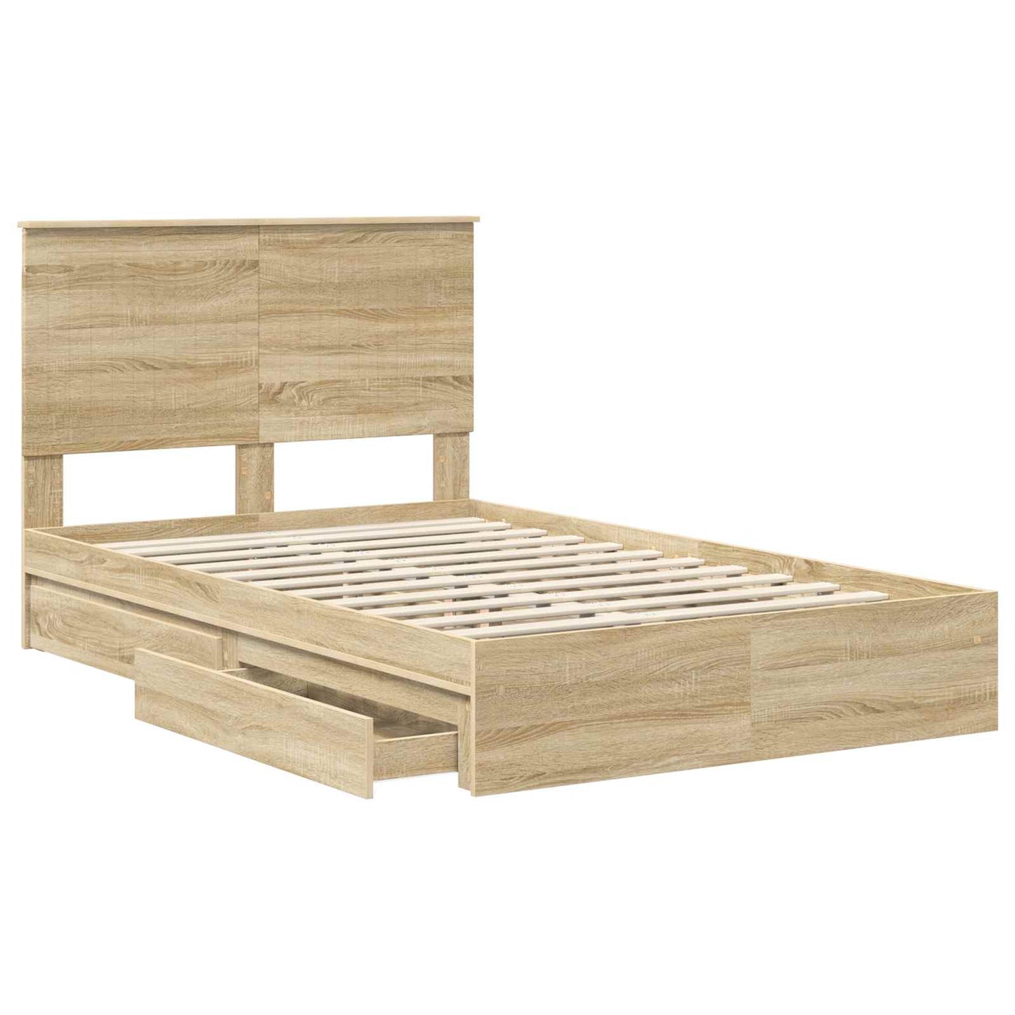 Letto con Contenitore con testiera Rovere Sonoma 120 x 190 cm