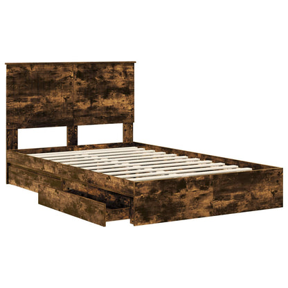Letto con Contenitore con testiera Rovere fumÃ© 120 x 190 cm