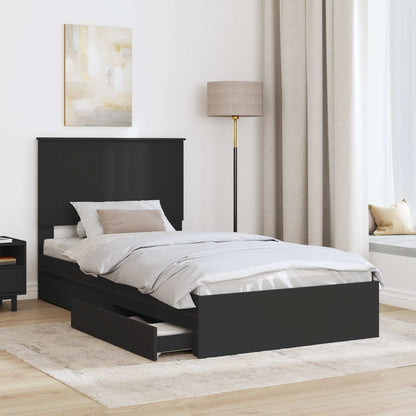 Letto con Contenitore Nero 100 x 200 cm Legno multistrato