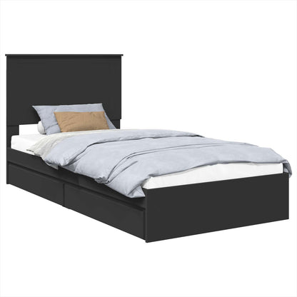 Letto con Contenitore Nero 100 x 200 cm Legno multistrato