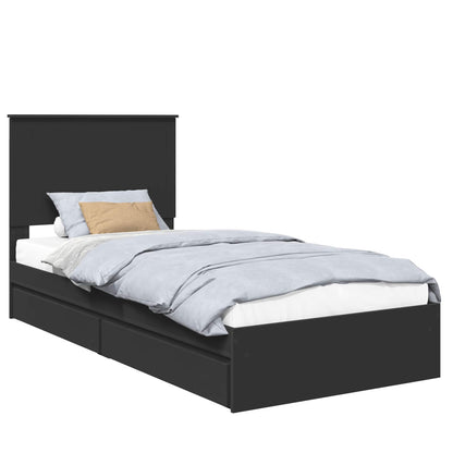Letto con Contenitore Nero 90 x 190 cm Legno multistrato