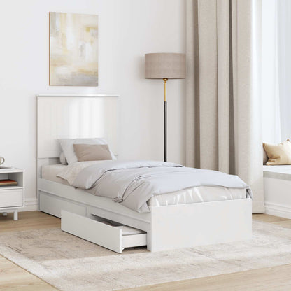 Letto con Contenitore Bianco 75 x 190 cm Legno multistrato