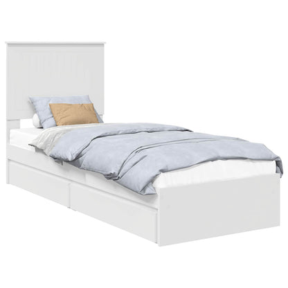 Letto con Contenitore Bianco 75 x 190 cm Legno multistrato