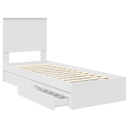 Letto con Contenitore Bianco 75 x 190 cm Legno multistrato