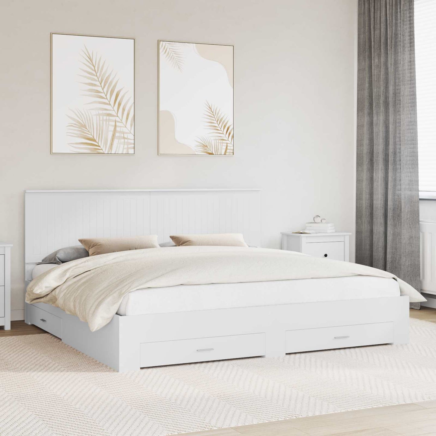Struttura del letto Bianco 200 x 200 cm Legno multistrato