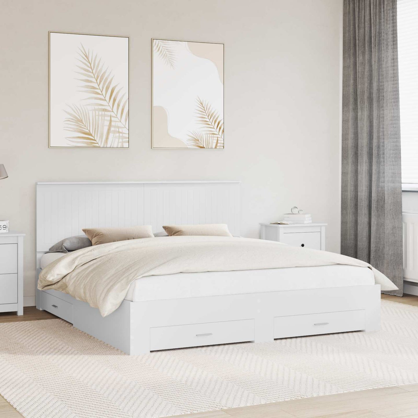 Struttura del letto Bianco 180 x 200 cm Legno multistrato