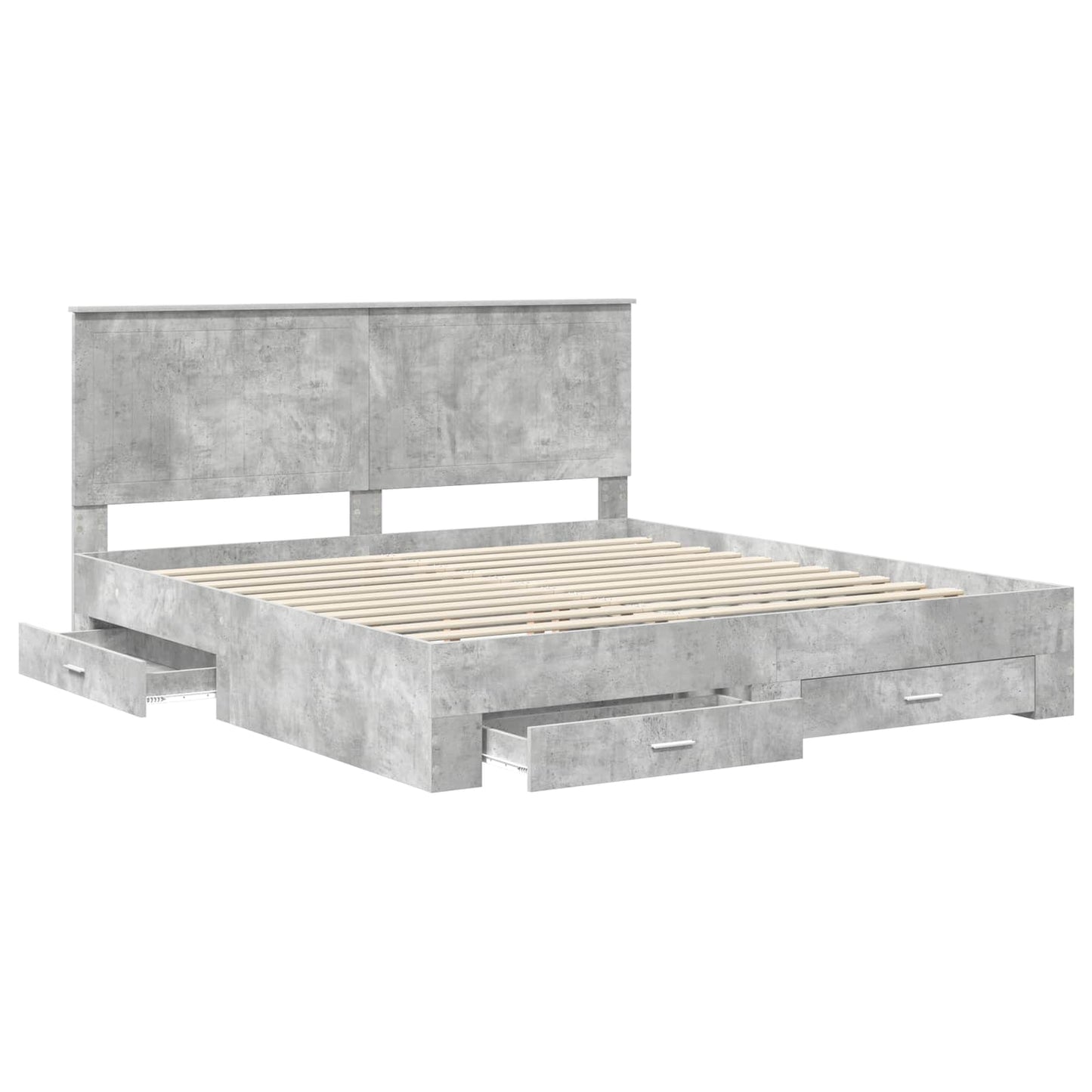 Struttura del letto con testiera Grigio cemento 180 x 200 cm