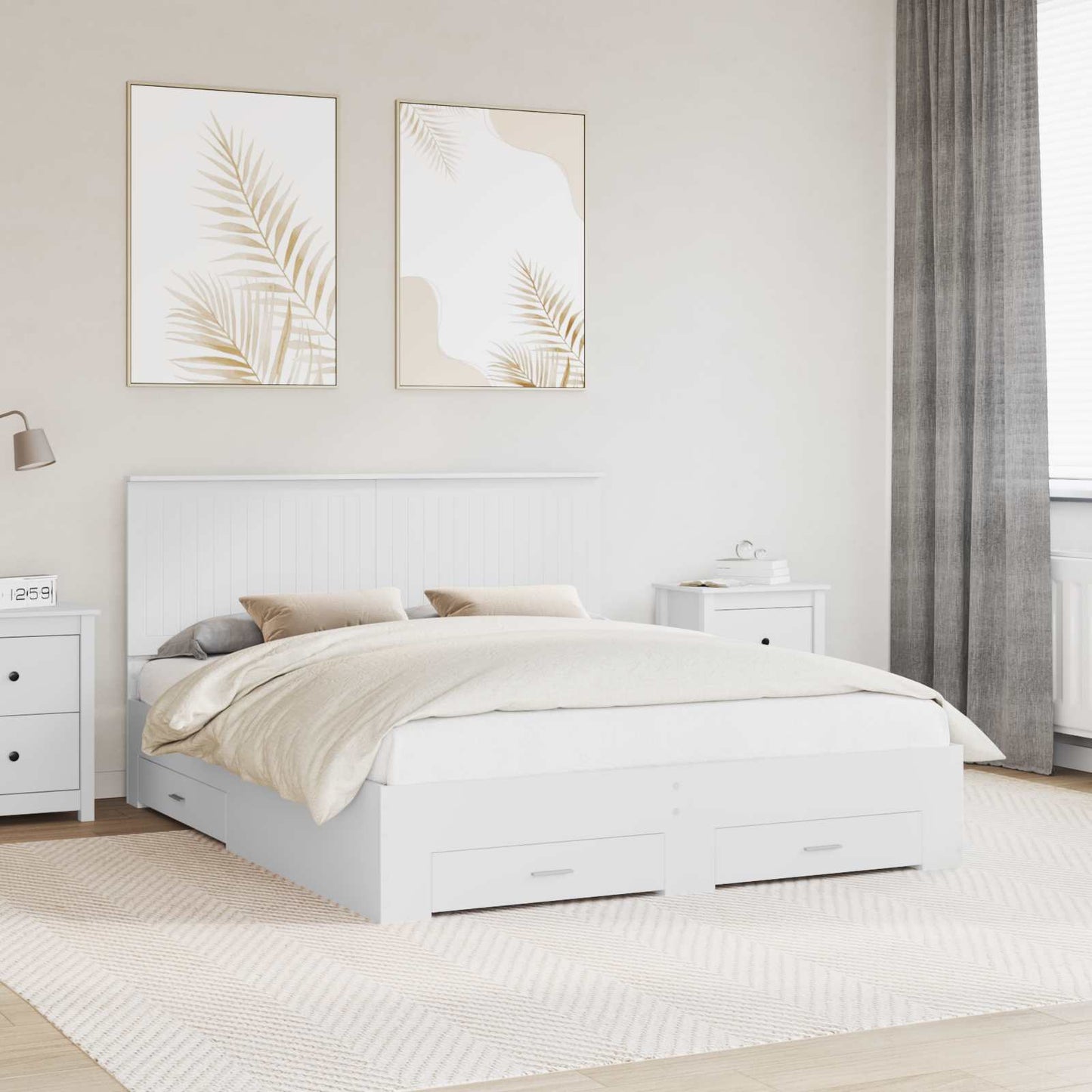 Struttura del letto Bianco 160 x 200 cm Legno multistrato